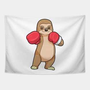 Sloth as Boxer with Boxing gloves Tapestry