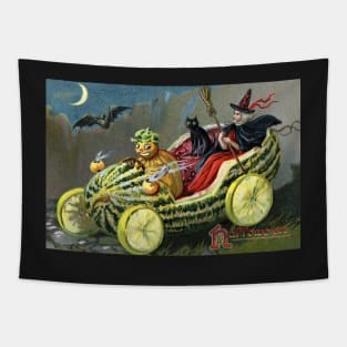 Antique Halloween Drive Greetings Tapestry