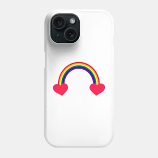 Valentine's day. Love red heart with gay rainbow. Phone Case