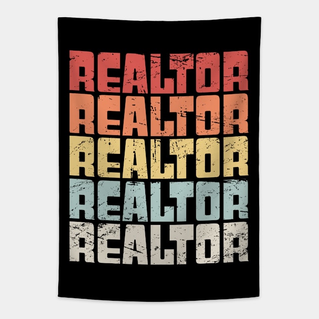 Retro 70s REALTOR Text Tapestry by Wizardmode