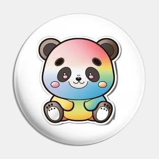 Cartoon Panda Rainbow Colourful Funny Kawaii Pin