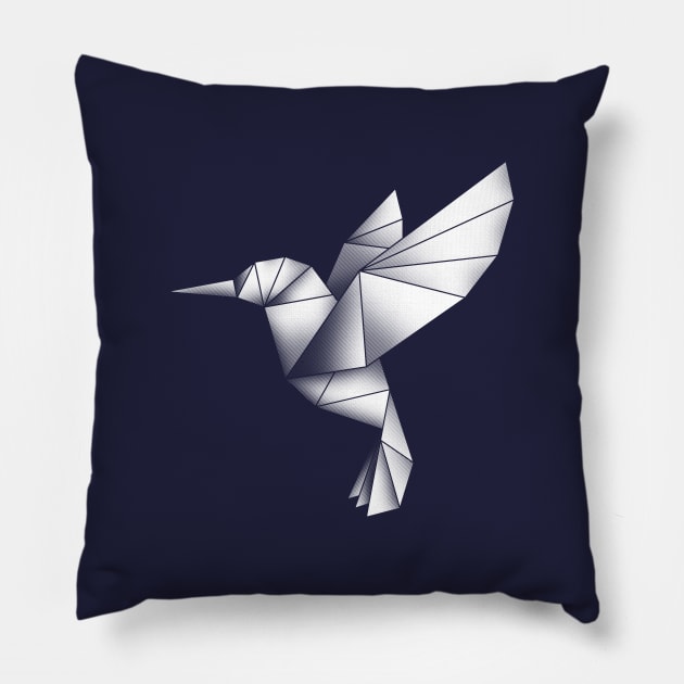 Origami hummingbird Pillow by rakelittle