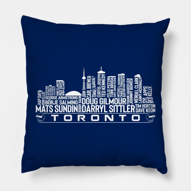 Toronto Hockey Team All Time Legends, Toronto City Skyline Pillow by Legend Skyline