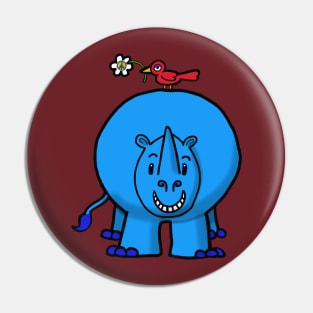 Rhino Bird Peace Pin