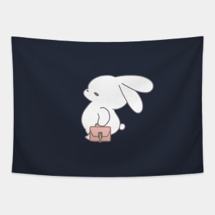 Cute Bunny Rabbit Go Home From Work Tapestry