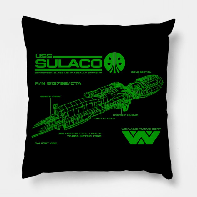 Sulaco Schematics GR Pillow by PopCultureShirts