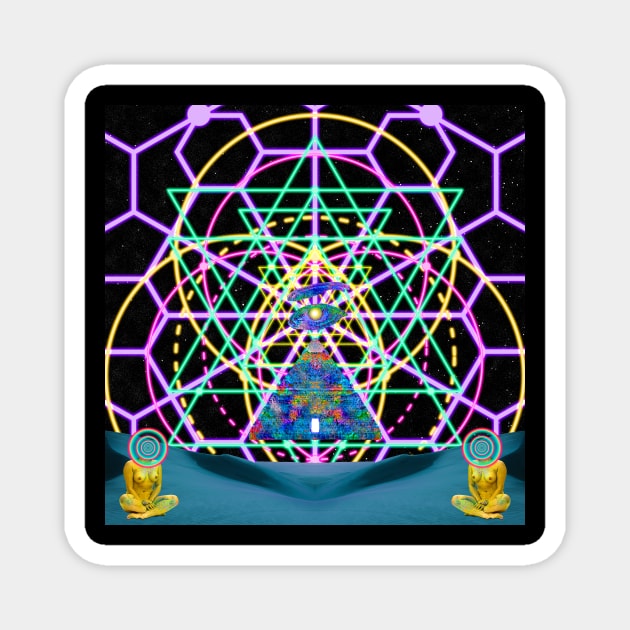 Sacred Geometry - Sri Yanta - Vesica Pisces - Pyramid & Eye of Thoth Magnet by Sacred Geometry Art
