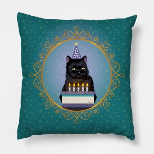 Black Cat Birthday Pillow