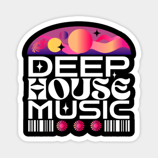 DEEP HOUSE  - Orbs And Stars (orange/purple/white) Magnet