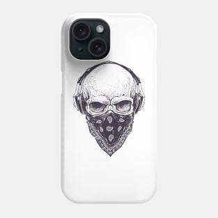 Skull in Headphones Phone Case