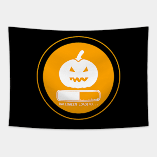 Loading... Halloween Pumpkin Trick or Treat Spooky Costume Artwork Tapestry