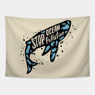 Whale Stop Ocean Pollution Tapestry