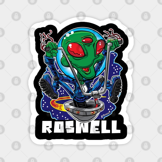 Roswell Alien UFO with Handlebars Magnet by eShirtLabs