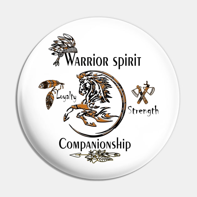 Warrior Spirit Gift Native American Horse Indian Pin by Mirak-store 