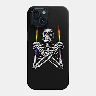 Skeleton Drummer Gay Pride LGBT-Q  Drum Phone Case