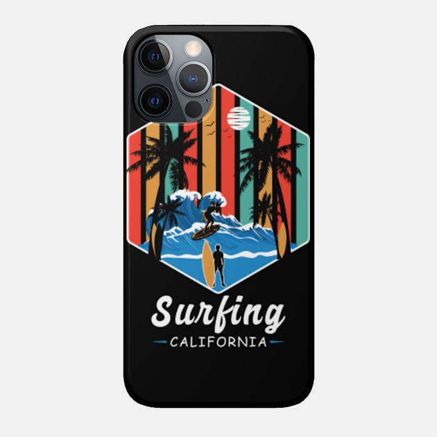 surfing california - Surfing California - Phone Case