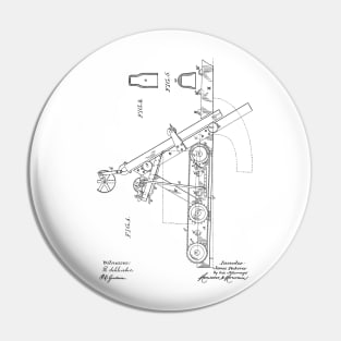 Stone Sawing Machine Vintage Patent Hand Drawing Pin