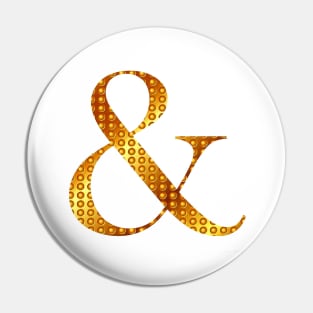 "&" Golden decorative letter Pin