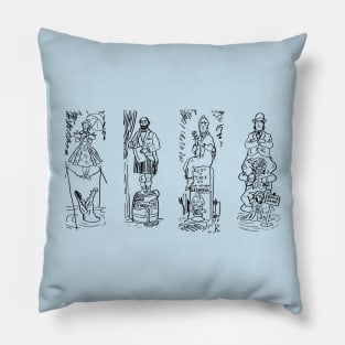 Stretching Room Doodles Pillow