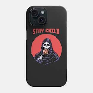 Retro Grim reaper eating lollipop Phone Case