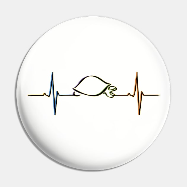 Turtle Heartbeat Line Pin by Azul