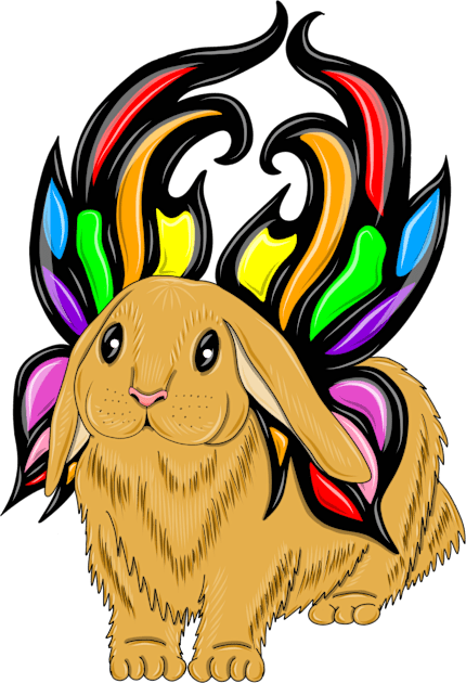 Bunny with rainbow wings Kids T-Shirt by MelanieJeyakkumar