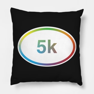 5k Running Race Distance Rainbow Pillow