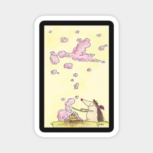 Announce baby girl greeting card by Nicole Janes Magnet