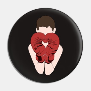 Boxer with Red Gloves - A Boxer wearing Boxing Gloves Pin