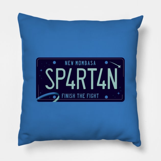 Spartan License Plate Pillow by DCLawrenceUK