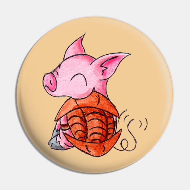 Trilopiggy Pin by KristenOKeefeArt