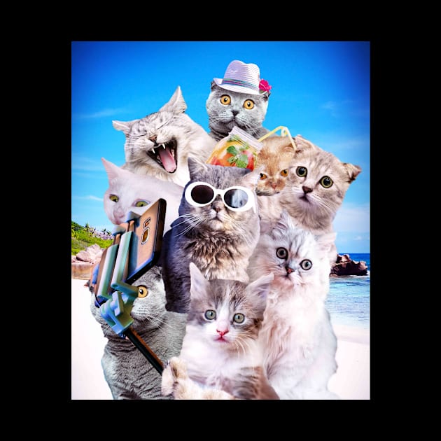 Kitten Cat Selfie On Beach by Random Galaxy