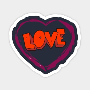 Womens Love Cursive Heart Design Cute Stylish Valentine's Day T Shirt Magnet