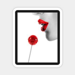 Woman, Girl, Lips print, Fashion art, Fashion print, Scandinavian art, Modern art, Wall art, Print, Minimalistic, Modern Magnet