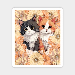 Cat With Flowers Magnet