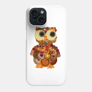 Spirograph Owl: a handmade spirograph collage print Phone Case