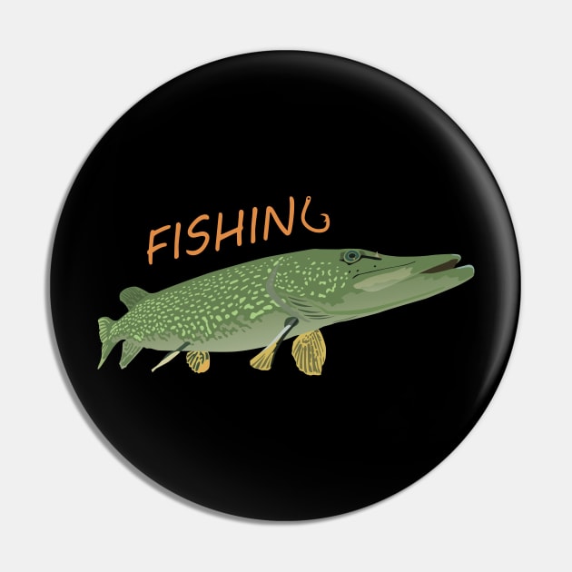 Northern Pike Fish Pin by NorseTech
