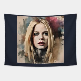 painting of Avril Lavigne Tapestry