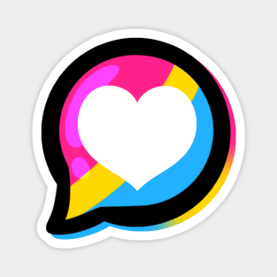 LGBTQ+ Pride Heart Speech Bubble - Pansexual Magnet