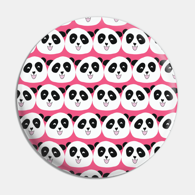 Cute Pandas Pink Pin by Sandra Hutter Designs