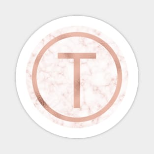 Rose Gold Marble Tau Magnet