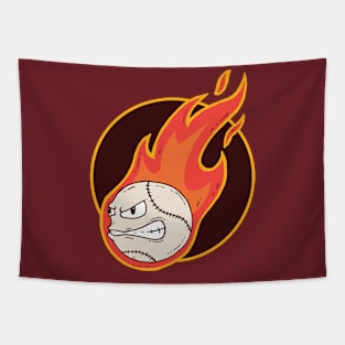 Fire Baseball Tapestry