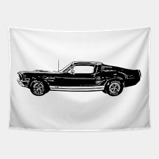 Mustang GT Illustration Tapestry