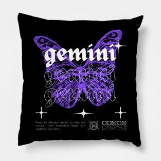Vaporwave Gemini Butterfly Pillow
