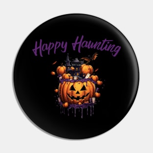 Happy halloween, pumpkin, haunted house Pin