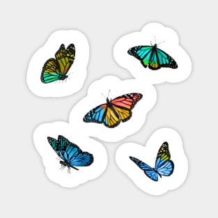 Colourblock Butterflies Sticker Pack Magnet