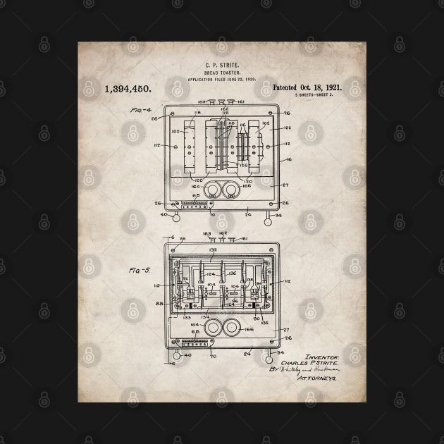 Toaster Patent - Baker Chef Kitchen Diner Decor Art - Antique by patentpress