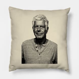 Anthony Bourdain Pencil Art Pillow