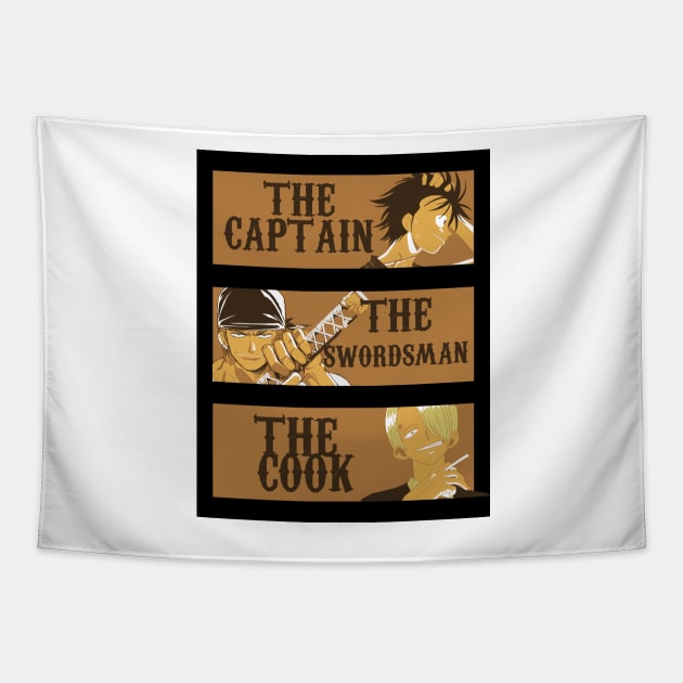 the captain, the swordsman, the cook Tapestry by raffavain