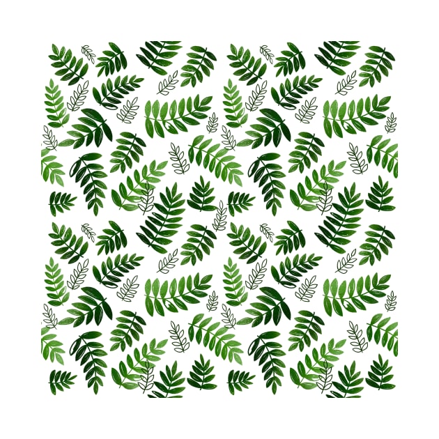 Modern Fern Leaves - Green by monitdesign